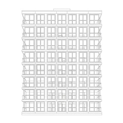 Detailed drawing of a building facade. © satu