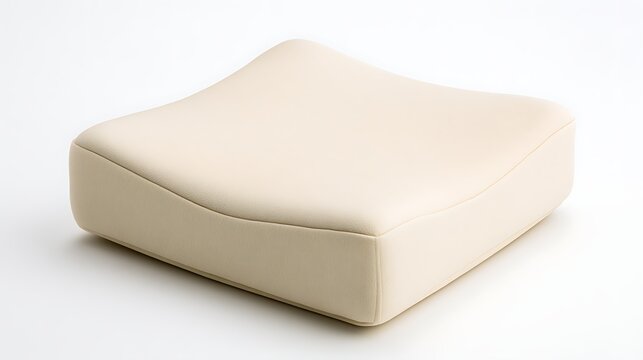 Ergonomic memory foam seat cushion isolated on white background