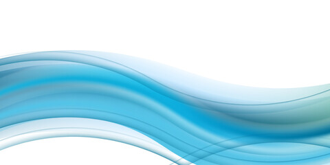 Fototapeta premium Abstract liquid background featuring cyan and blue fluid wave patterns on a white backdrop for minimalist digital creative layouts.