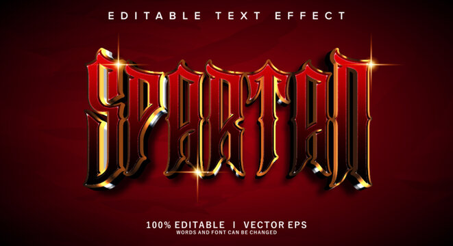 spartan text effects, modern colors. Text style effects.