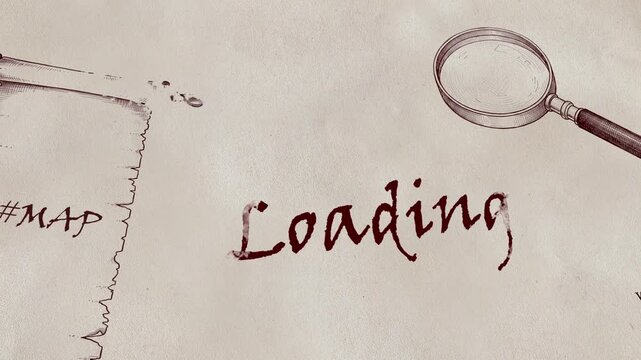Hand-Drawn Animation of Map Loading with Magnifying Glass
