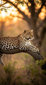 Calm Above Chaos golden-hour leopard in effortless control