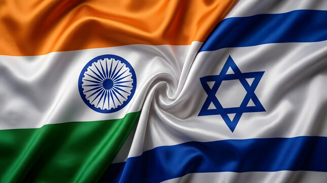 India and Israel Flags Intertwined - A Symbol of Growing Bilateral Relations