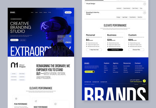Creative Agency Landing Page UI Layout Design