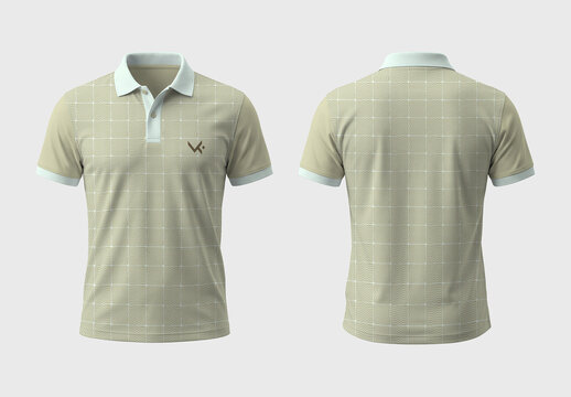 Minimal Wave Pattern Polo T Shirt Layout