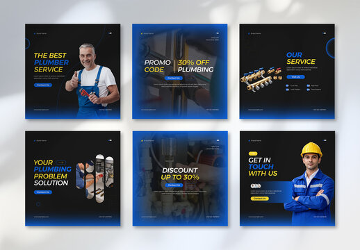 Plumbing Service Social Media Post Design Layout