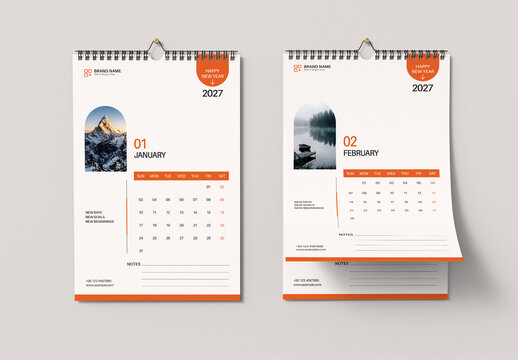 Minimal Wall Calendar 2027
