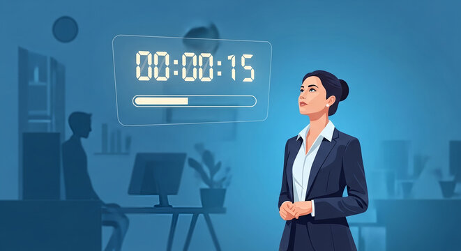 Business Countdown Pressure &ndash; Time‑critical workflow and deadline urgency illustration