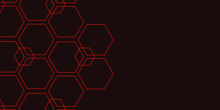 Dark red hexagon shape abstract futuristic background,eps.10