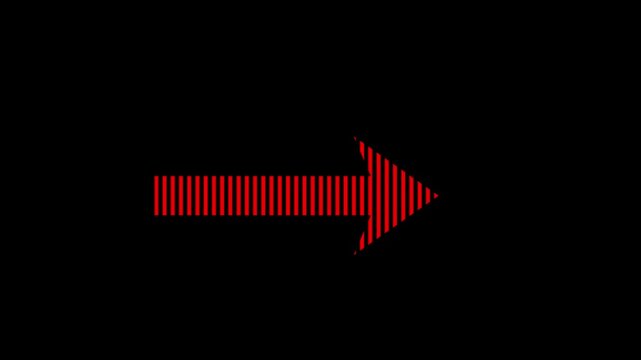 Moving right arrow animation sliding motion loop directional glowing indicator 4K design