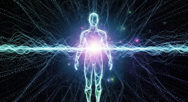 Glowing Human Energy Body Aura.