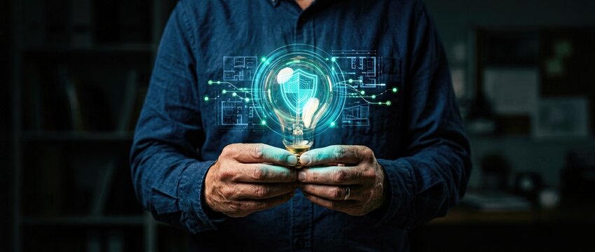 Innovative technology demonstration office environment digital content conceptual lighting close-up view empowering ideas through visualization