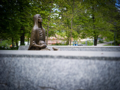 Wroclaw, Poland, 24th April 2026, The Monument to the Victims of the Katyn Massacre in Slowackiego Park