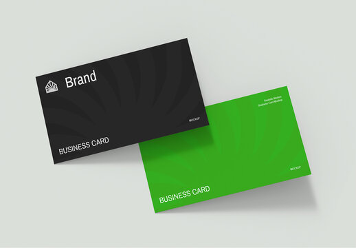 Modern Business Card Mockup with Front and Back View