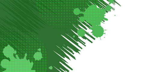 Fototapeta premium Abstract green and white background with grunge and halftone.