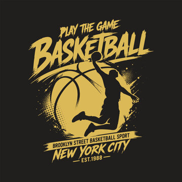 Basketball sport illustration typography for t-shirt, poster, logo, sticker, and merchandise