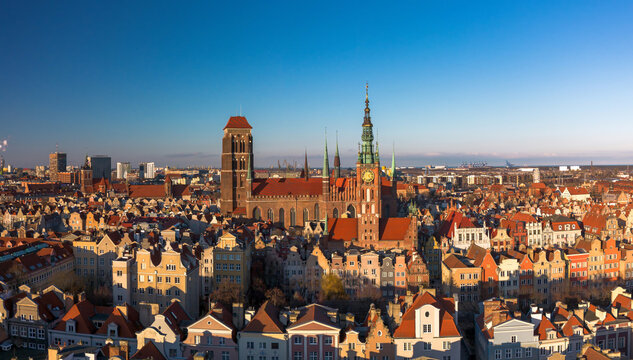 Gdansk Stare Miasto - widok z drona