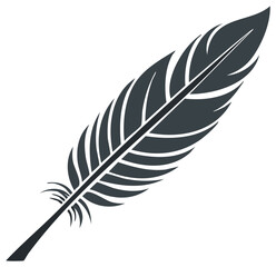 Obraz premium Elegant stylized dark feather icon representing writing wisdom and natural beauty a minimalist graphic design element
