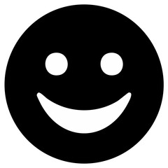Fototapeta premium Cheerful Black and White Smiley Face Icon Expressing Happiness and Positive Emotion
