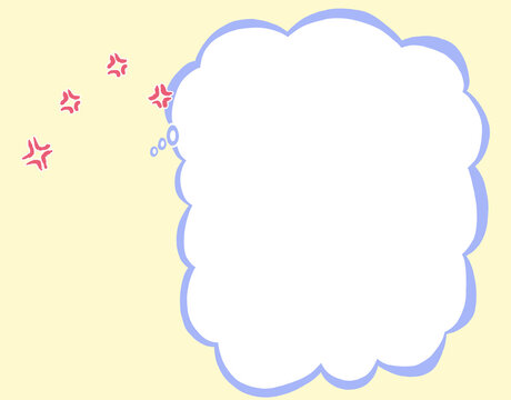 雲形吹き出し　ムカつきマーク