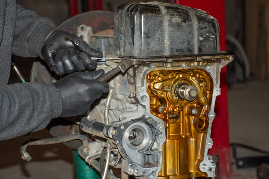 Engine teardown by certified mechanic
