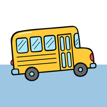 Cute School Bus Sticker for Back to School and Transport Themes