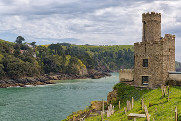 Fototapeta premium Dartmouth Castle Standing Guard over Dartmouth Harbour on the river Dart in Devon England UK