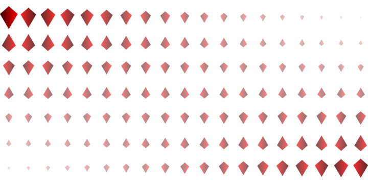 Red rhombus diamond shapes size gradient, Geometric ruby pattern on white, Fading red crystal repeat
