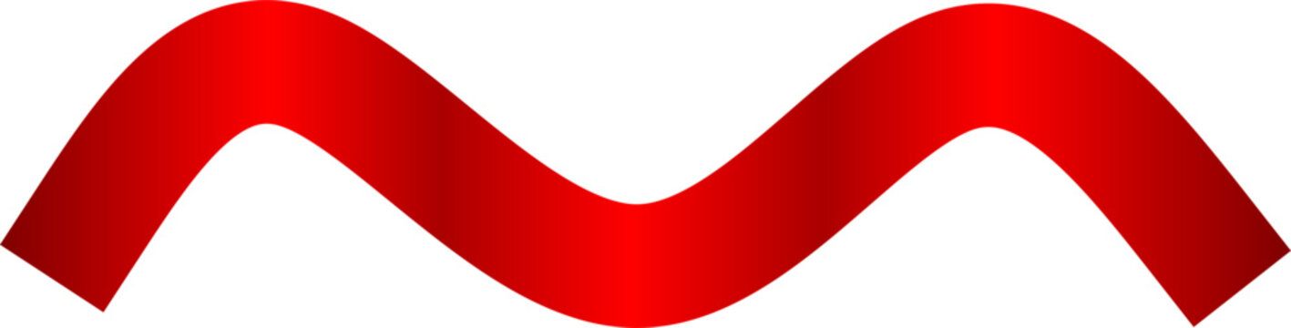 Thick red wavy stroke, bold red line, abstract curved ribbon