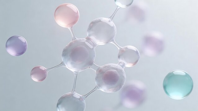 Molecular structure with colorful spheres