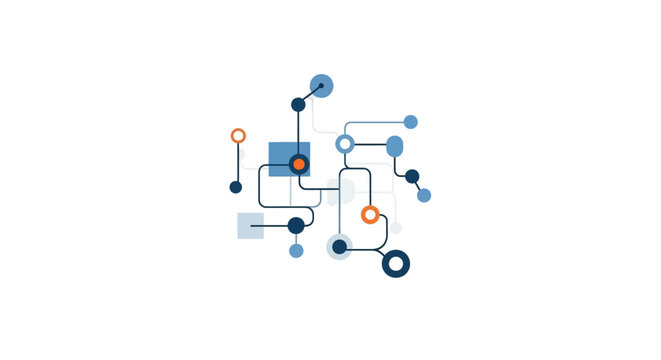Colorful circuit board connections diagram.