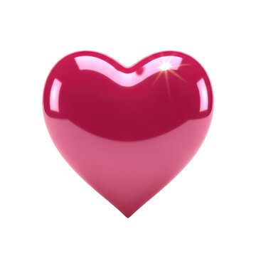 Vibrant red heart symbolizing love and affection isolated on white background