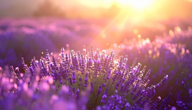 Lavendelbl&uuml;ten im Fr&uuml;hling mit sanftem Licht