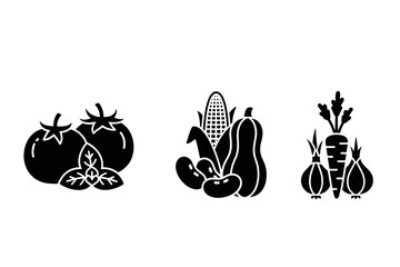 Fototapeta premium Fresh Vegetables Icons