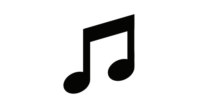 Vector illustration of eighth note on a transparent background