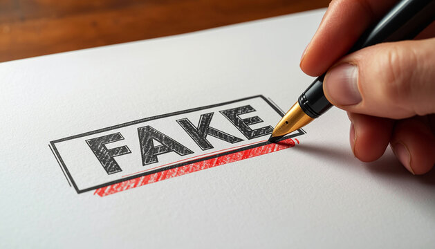 fake writing with illustration design, with pen, white background