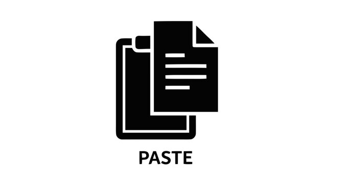 Vector illustration of paste icon clipboard with document symbol on a transparent background