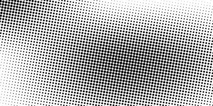 Pixelated bitmap gradient texture. Black and white dither pattern background. Abstract glitchy pattern. Wide raster backdrop.