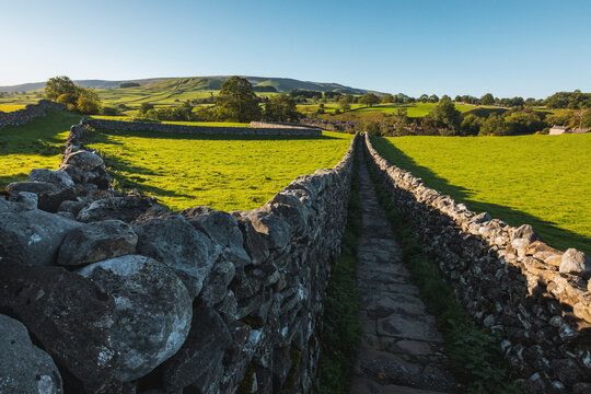 The popular Snake Walk (also known as Sedber Lane) path between Grassington and Linton in the Yorkshire Dales National Park, North Yorkshire, England