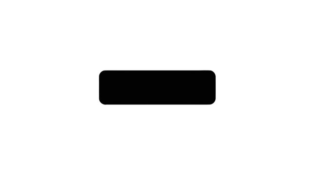 Vector illustration of black rectangle with rounded corners on a transparent background