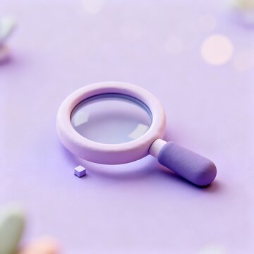Tech Investigation - Claymorphism Magnifying Glass Over Pixe