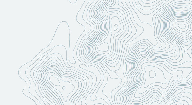 Abstract topographic map lines on light background