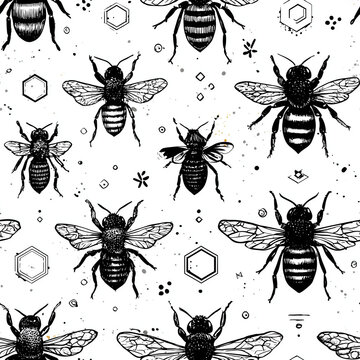 seamless pattern with insects