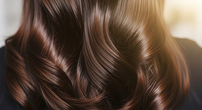 Woman with long brown curly hair.