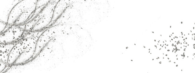 Fototapeta premium Frame silver foil brush. Silver line, wave.Silver frame abstract grunge background. For Wedding greeting card and invitation. Luxury Background design Shiny Silver Glitter.