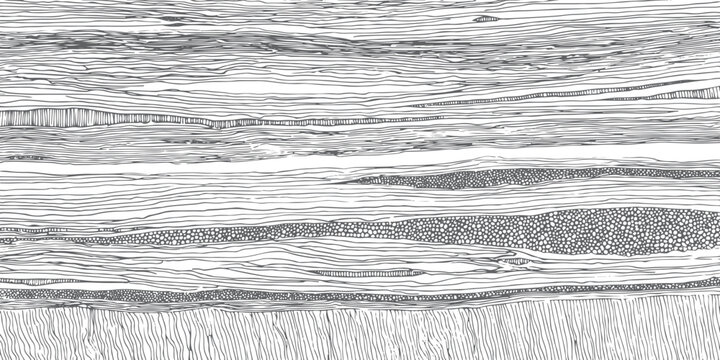 Abstract horizontal lines and pebble texture pattern