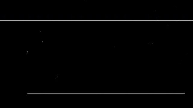 Filmstrip Retro screen overlays. Noise, dust and grain on old damaged film surface. Black Background. 4K Video