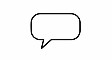 Fototapeta premium A simple graphic of a black outlined speech bubble on a white background