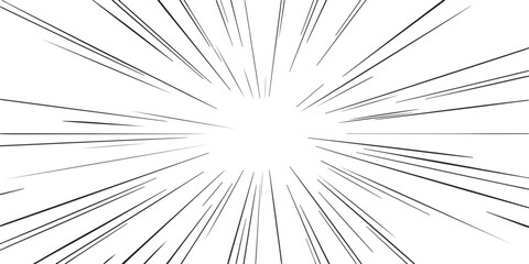 Naklejka premium Black speed lines radiating from center on white background