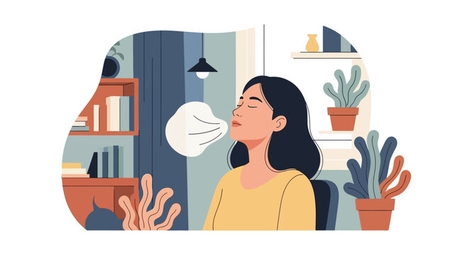 Woman Speaking with Speech Bubble.